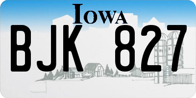 IA license plate BJK827