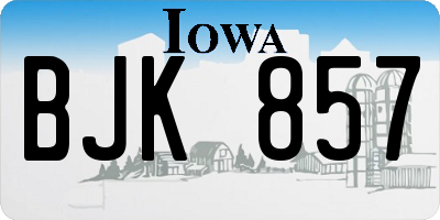 IA license plate BJK857
