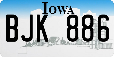 IA license plate BJK886