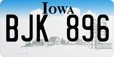IA license plate BJK896