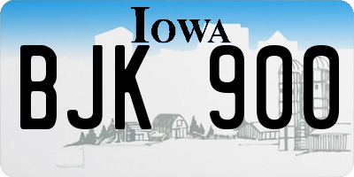 IA license plate BJK900