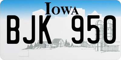IA license plate BJK950
