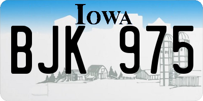 IA license plate BJK975