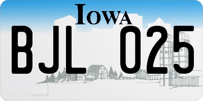 IA license plate BJL025