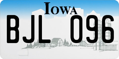 IA license plate BJL096