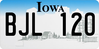 IA license plate BJL120