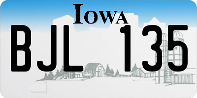 IA license plate BJL135