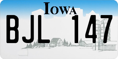 IA license plate BJL147