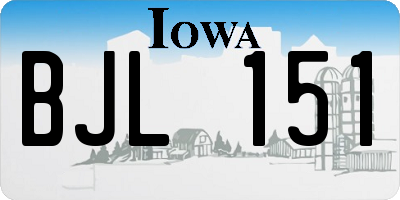 IA license plate BJL151