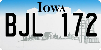 IA license plate BJL172