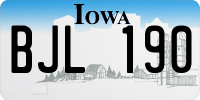 IA license plate BJL190