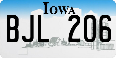 IA license plate BJL206