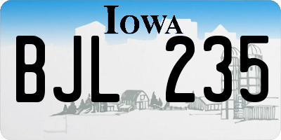 IA license plate BJL235
