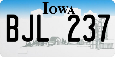 IA license plate BJL237