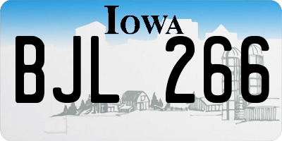 IA license plate BJL266