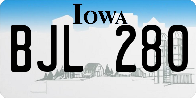 IA license plate BJL280