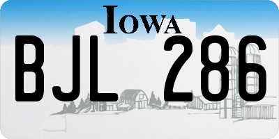 IA license plate BJL286
