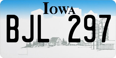 IA license plate BJL297
