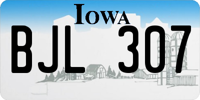 IA license plate BJL307