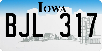 IA license plate BJL317