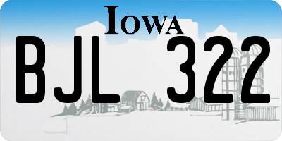 IA license plate BJL322