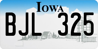 IA license plate BJL325