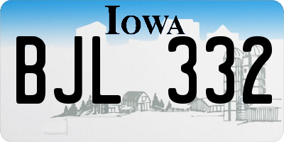 IA license plate BJL332