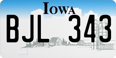 IA license plate BJL343