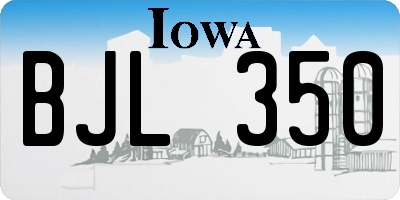 IA license plate BJL350