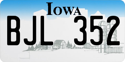 IA license plate BJL352