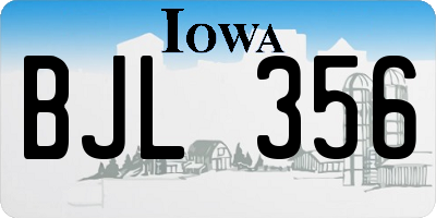 IA license plate BJL356