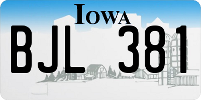 IA license plate BJL381