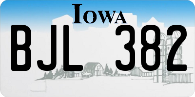 IA license plate BJL382