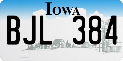 IA license plate BJL384