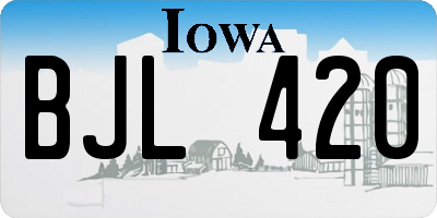IA license plate BJL420