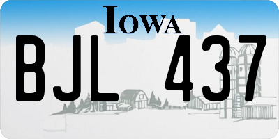 IA license plate BJL437