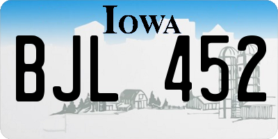 IA license plate BJL452