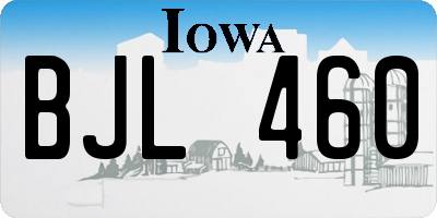 IA license plate BJL460