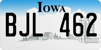 IA license plate BJL462