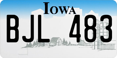 IA license plate BJL483