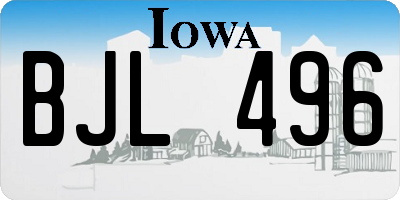 IA license plate BJL496