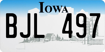 IA license plate BJL497