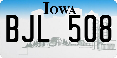 IA license plate BJL508