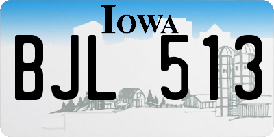 IA license plate BJL513