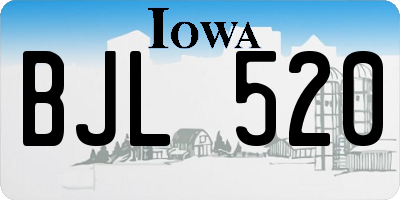 IA license plate BJL520