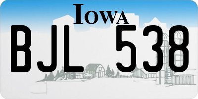 IA license plate BJL538