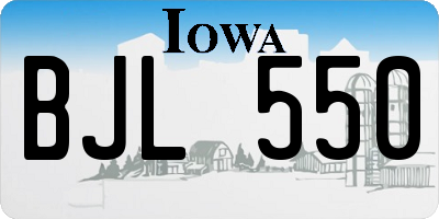 IA license plate BJL550