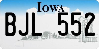 IA license plate BJL552