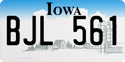 IA license plate BJL561