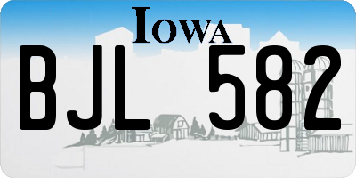 IA license plate BJL582